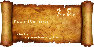 Kopp Darinka névjegykártya